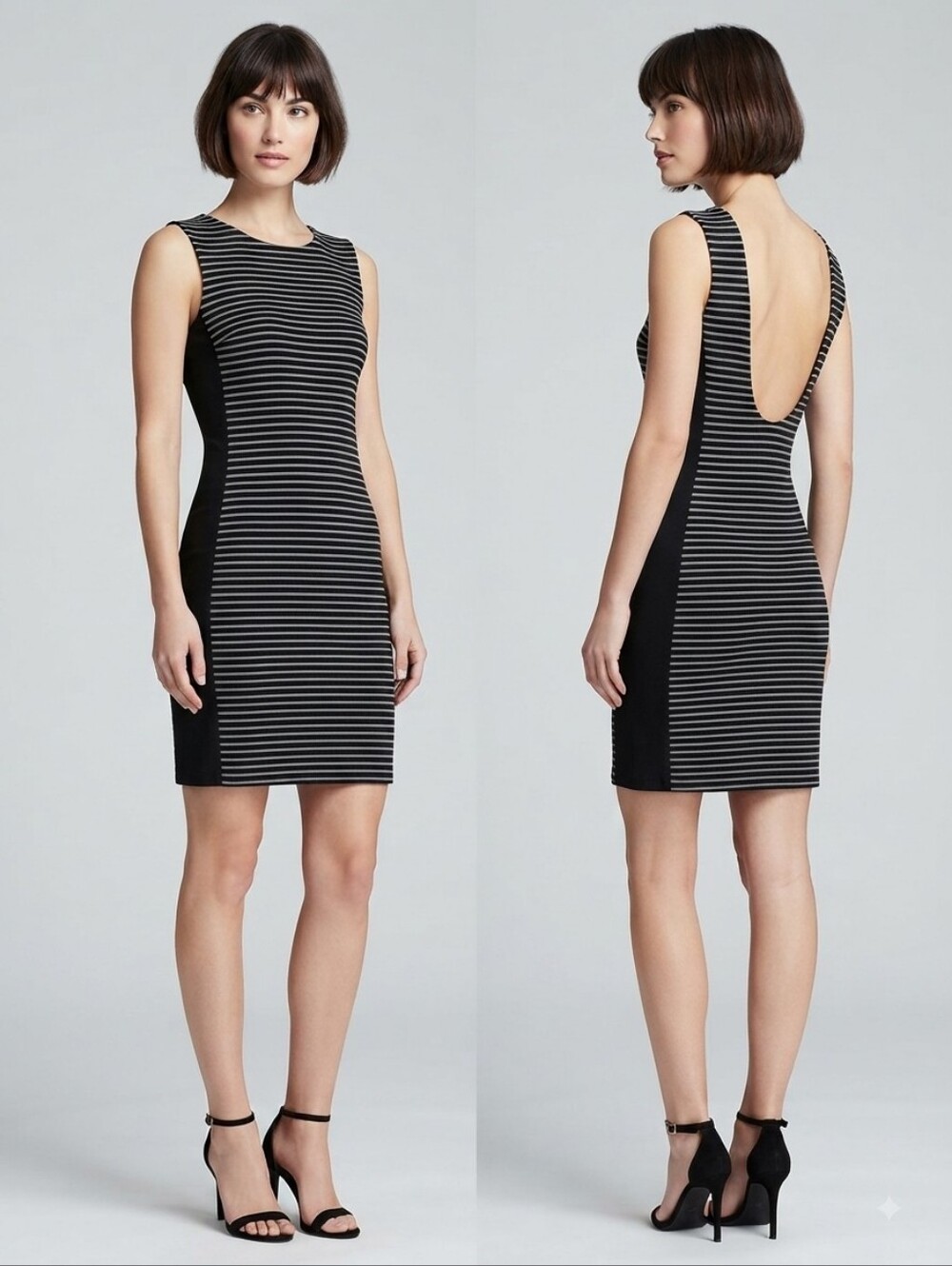 Athleta Striped Dress Black/White Women's Size Medium